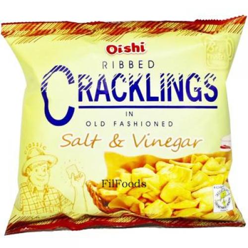 Oishi Ribbed Cracklings in Salt & Vinegar 50g